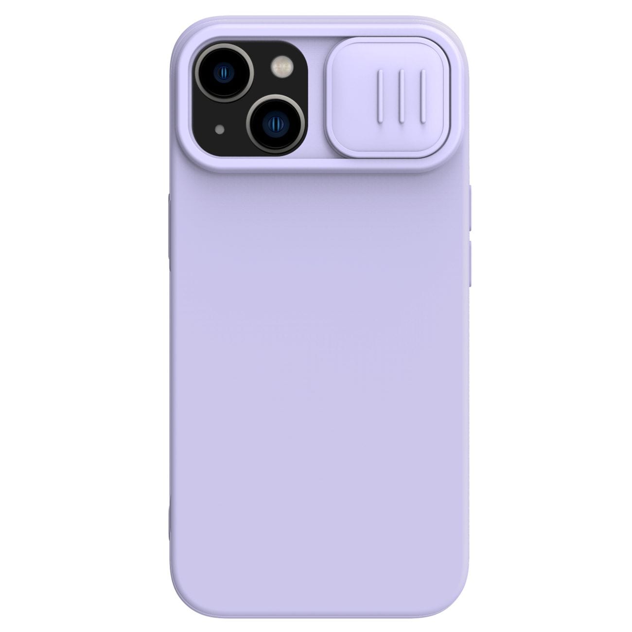 Nillkin CamShield Silky Silikoni Case iPhone 14 Plus tapauksessa kameran suojus violetti