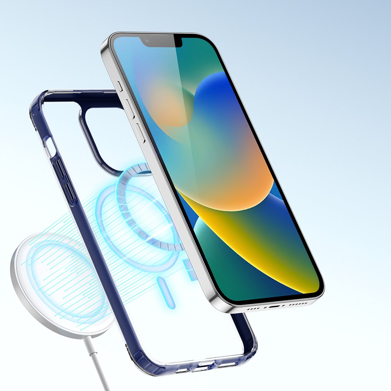 Dux Ducis Clin2 tapauksessa iPhone 14 Plus magneettinen MagSafe kansi sininen