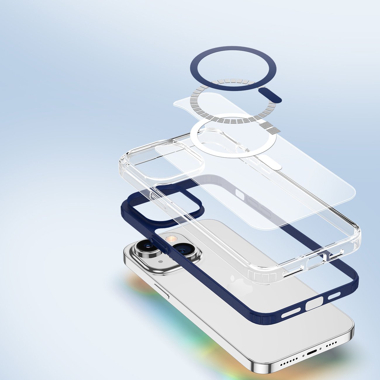 Dux Ducis Clin2 tapauksessa iPhone 14 Plus magneettinen MagSafe kansi sininen