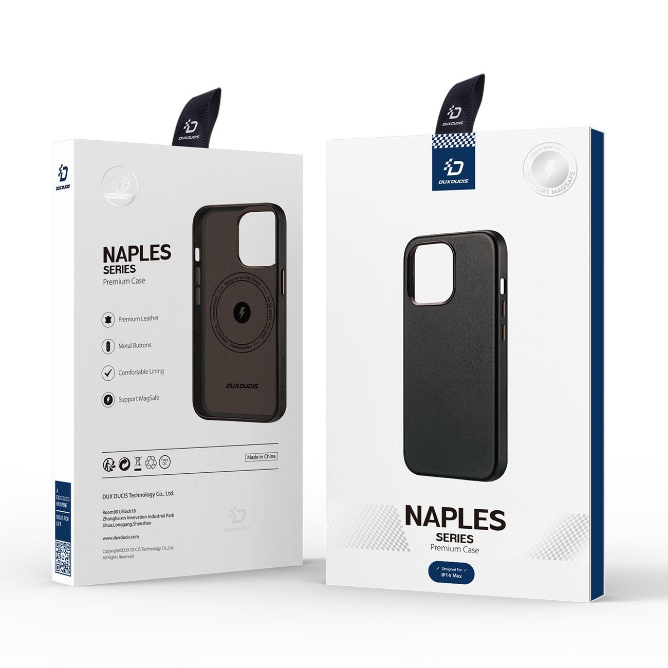 Dux Ducis Napoli Kotelo iPhone 14 Plus Nahkaverhoilu (MagSafe yhteensopiva) Tummanruskea