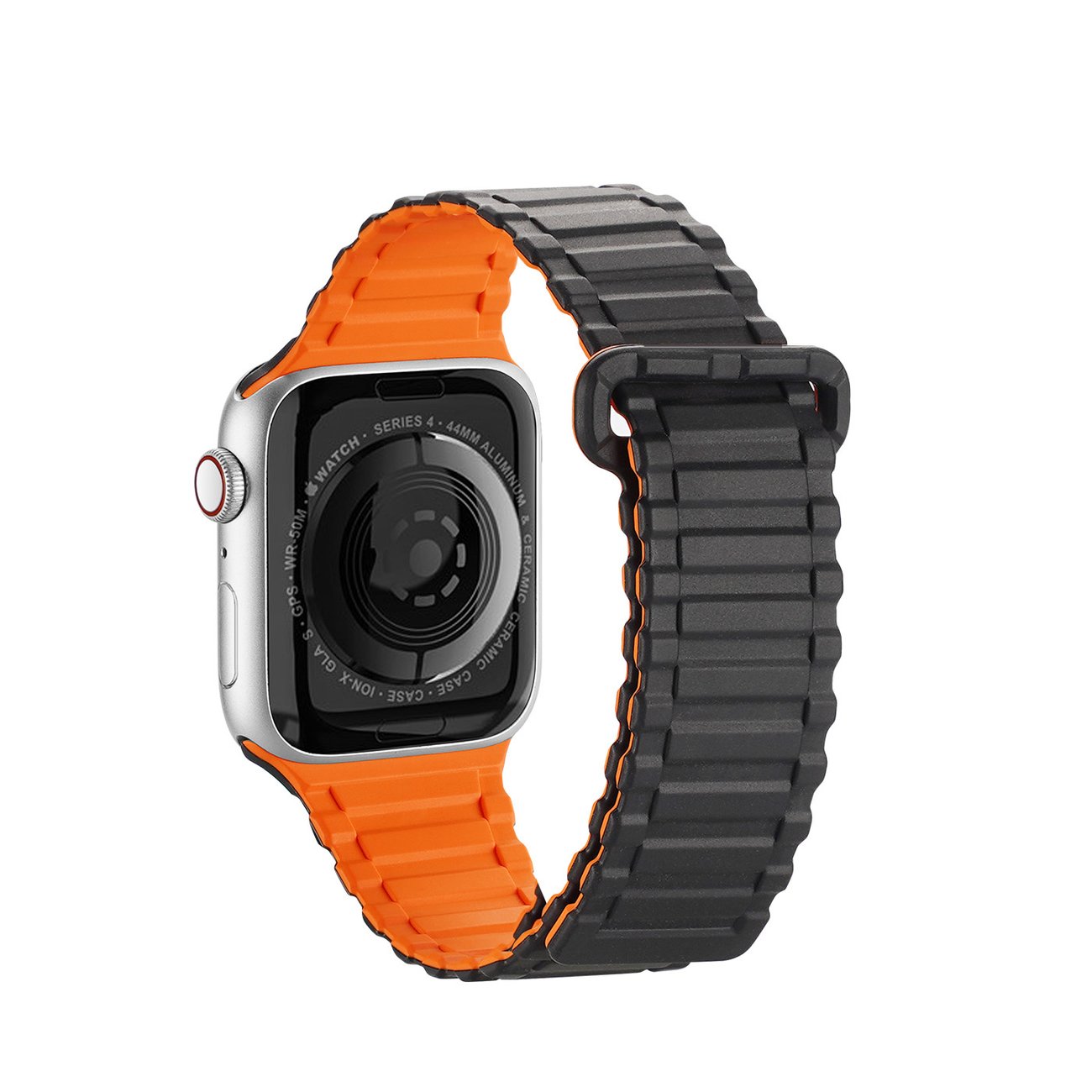 Dux Ducis Apple Watch SE hihna (panssariversio) 41/40/38 mm silikoni magneettiranneke musta/oranssi