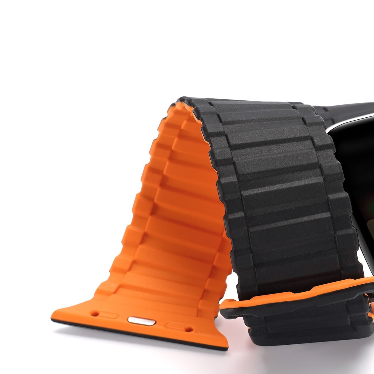 Dux Ducis Apple Watch SE hihna (panssariversio) 41/40/38 mm silikoni magneettiranneke musta/oranssi