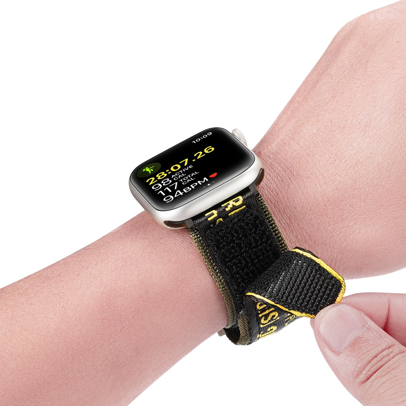 Dux Ducis hihna (ulkoilu) Apple Watch Ultra, SE, 9-1 (49-38 mm) nailon hihna keltainen rannekoru