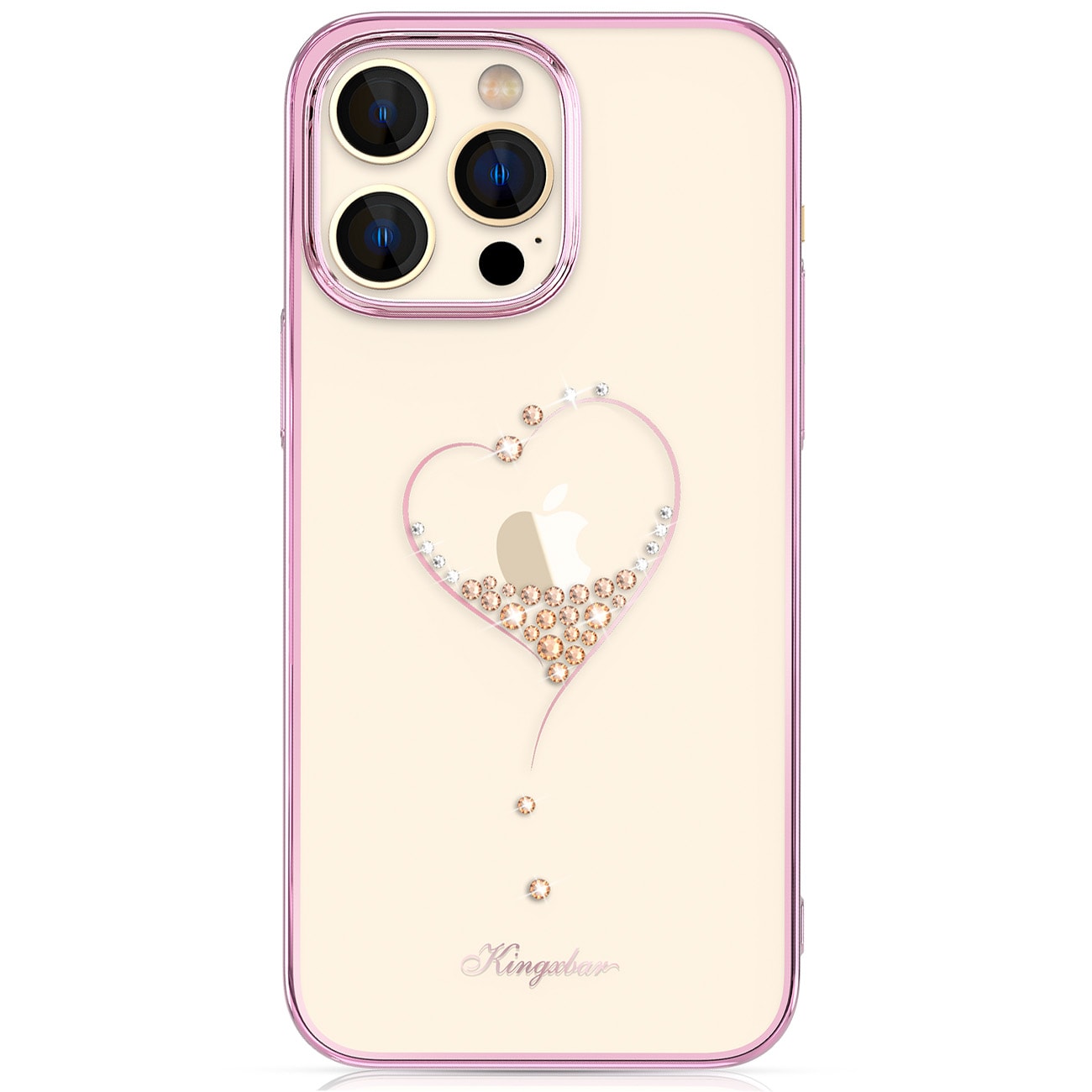 Silikoni tapauksessa Swarovski-kiteet Kingxbar Wish Series varten iPhone 14 Plus - vaaleanpunainen