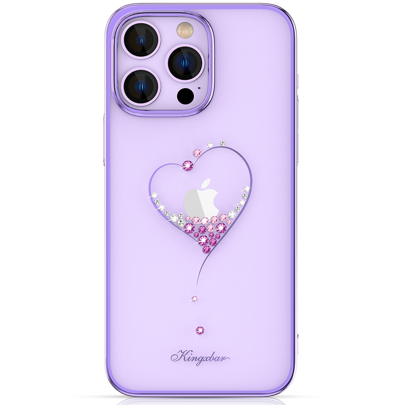 Silikoni tapauksessa Swarovskin kristalleja Kingxbar Wish Series varten iPhone 14 Plus - violetti