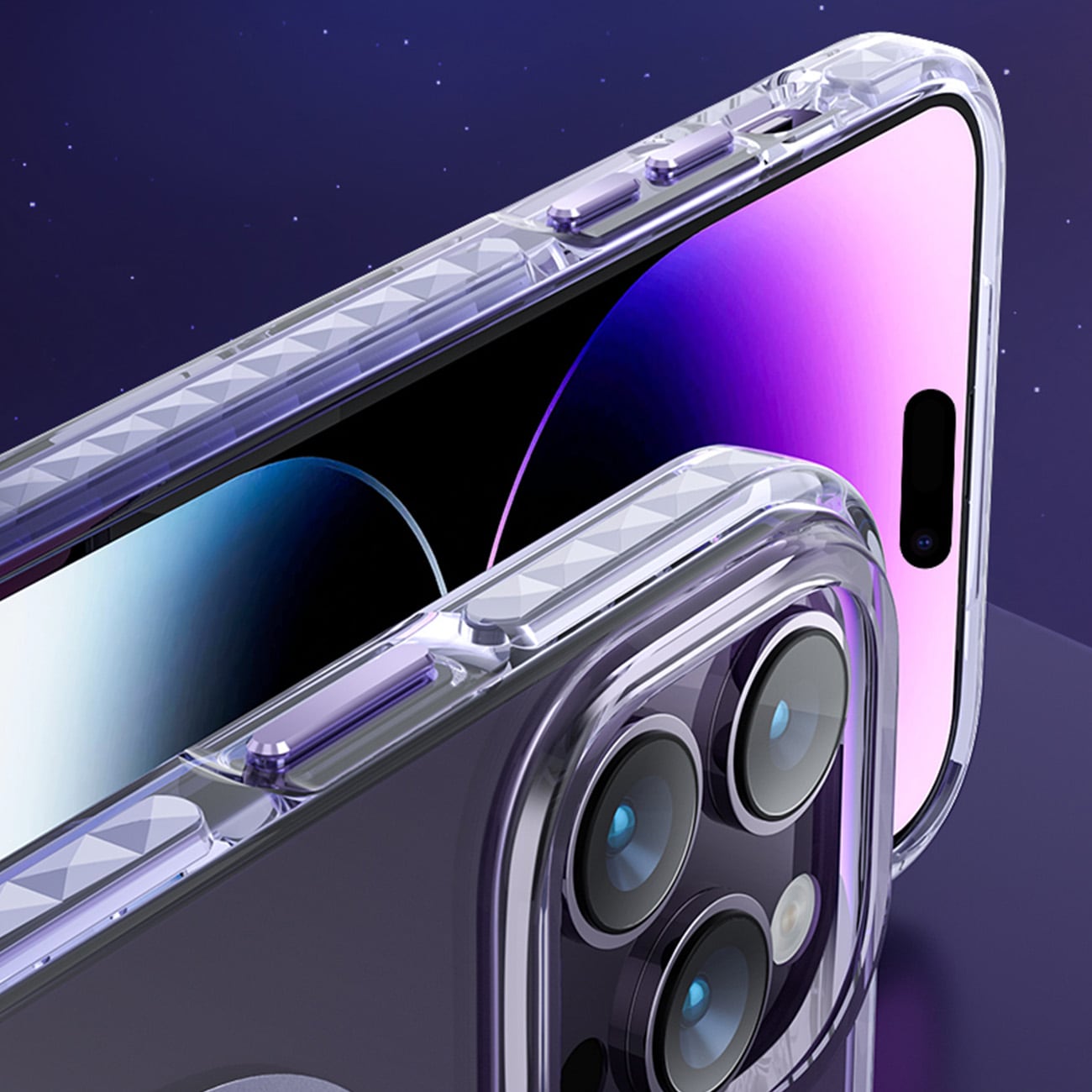 Kingxbar PQY Ice Crystal -sarjan magneettinen kotelo iPhone 14 Plus MagSafe hopealle