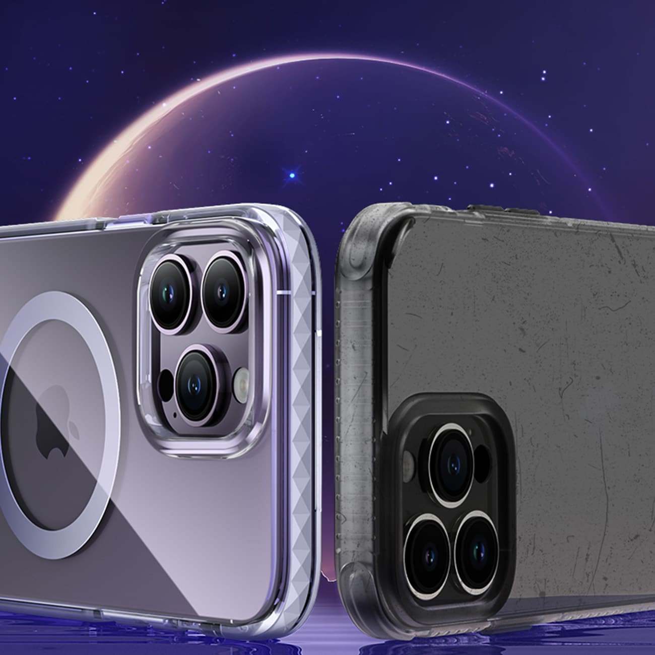 Kingxbar PQY Ice Crystal -sarjan magneettinen kotelo iPhone 14 Plus MagSafe hopealle