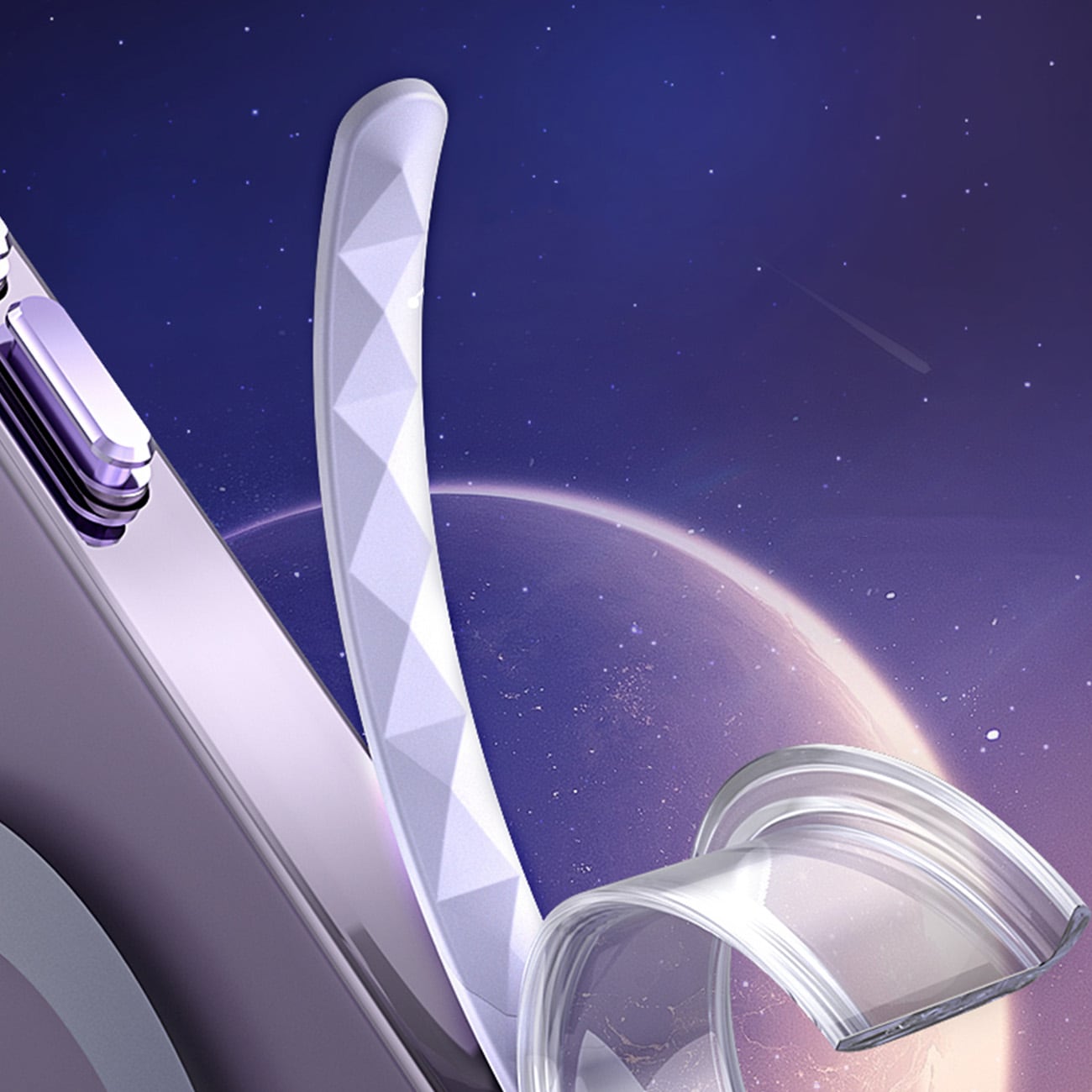Kingxbar PQY Ice Crystal -sarjan magneettinen kotelo iPhone 14 Plus MagSafe hopealle