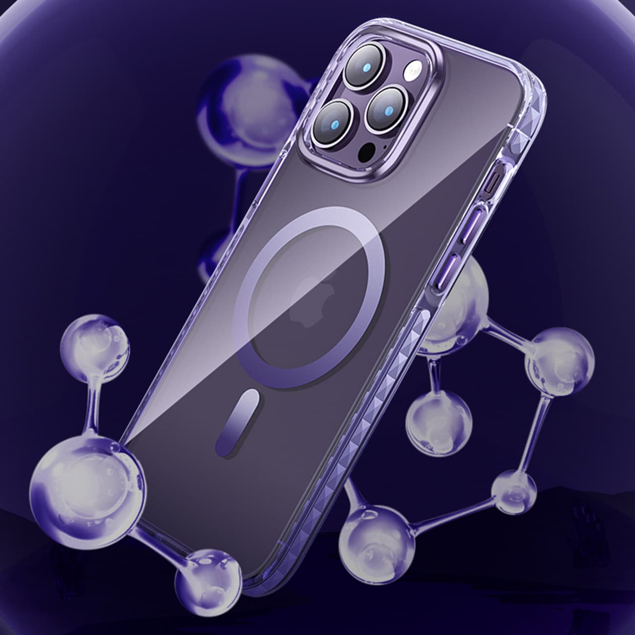 Kingxbar PQY Ice Crystal -sarjan magneettinen kotelo iPhone 14 Plus MagSafe hopealle