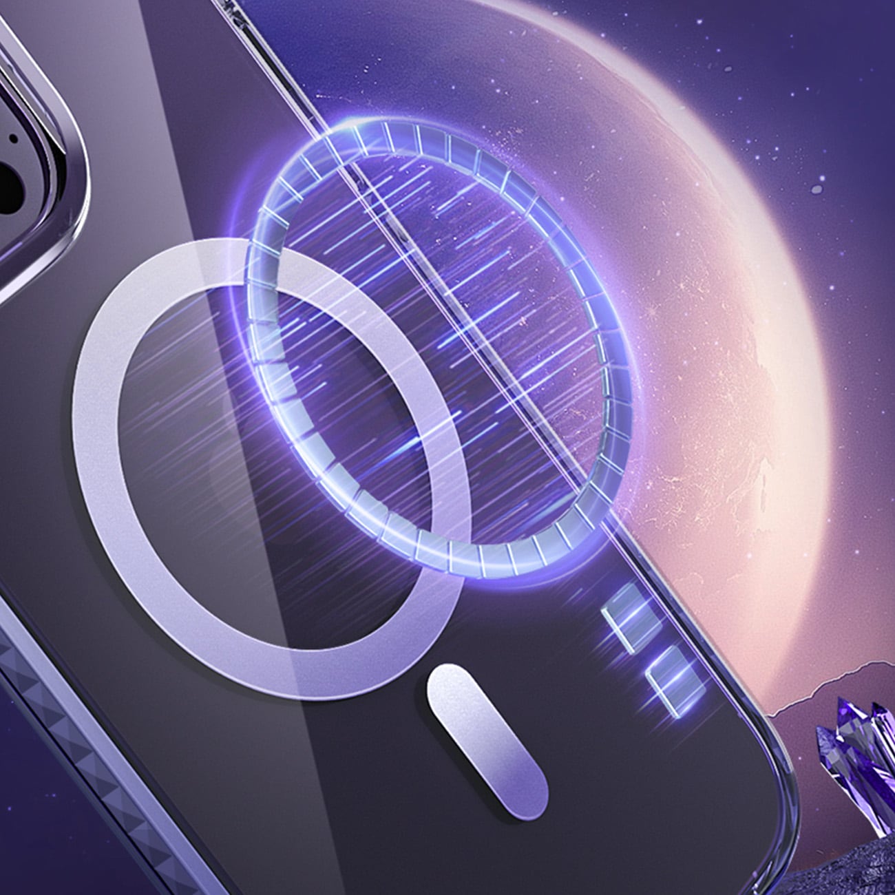 Kingxbar PQY Ice Crystal -sarjan magneettinen kotelo iPhone 14 Plus MagSafe hopealle
