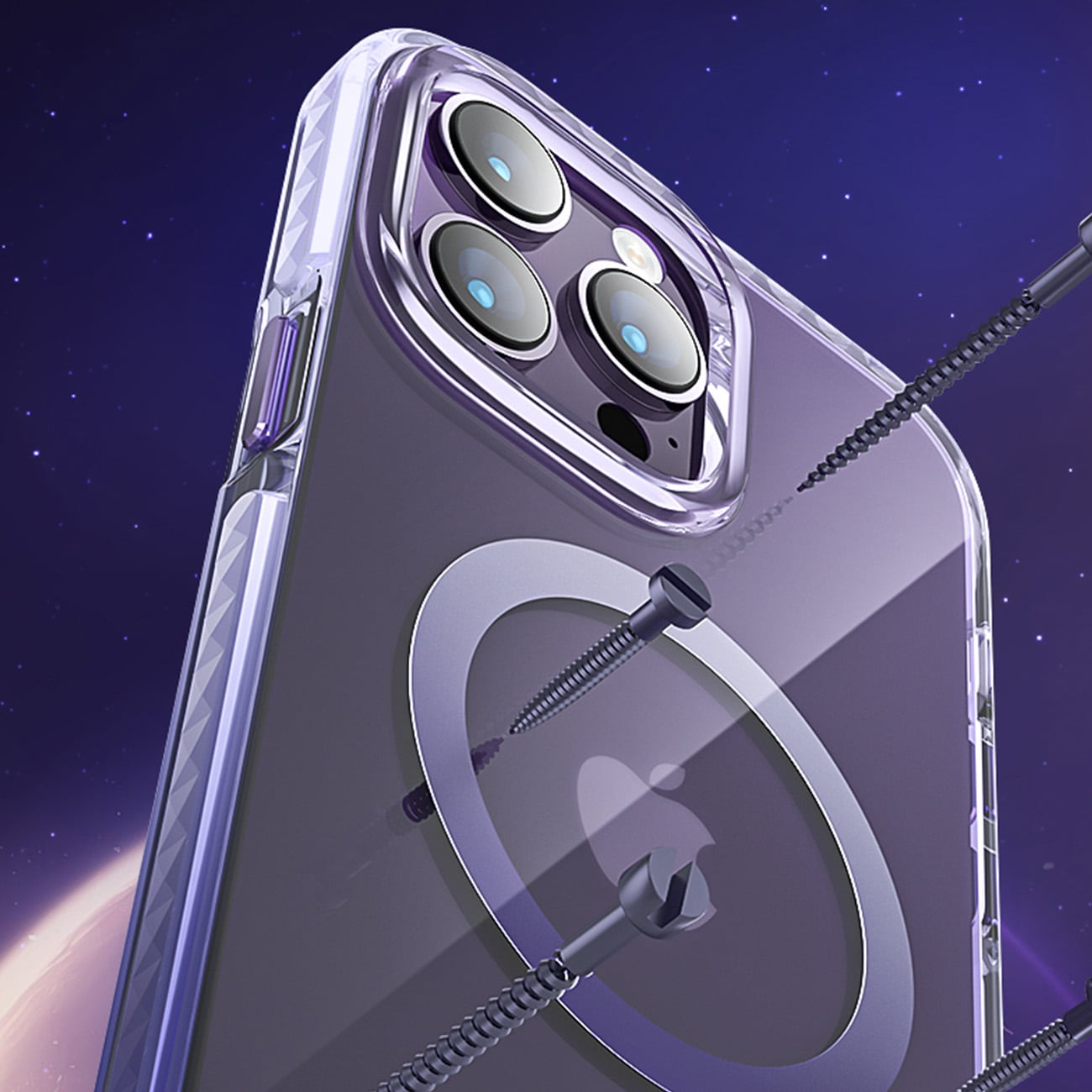 Kingxbar PQY Ice Crystal -sarjan magneettinen kotelo iPhone 14 Plus MagSafe hopealle