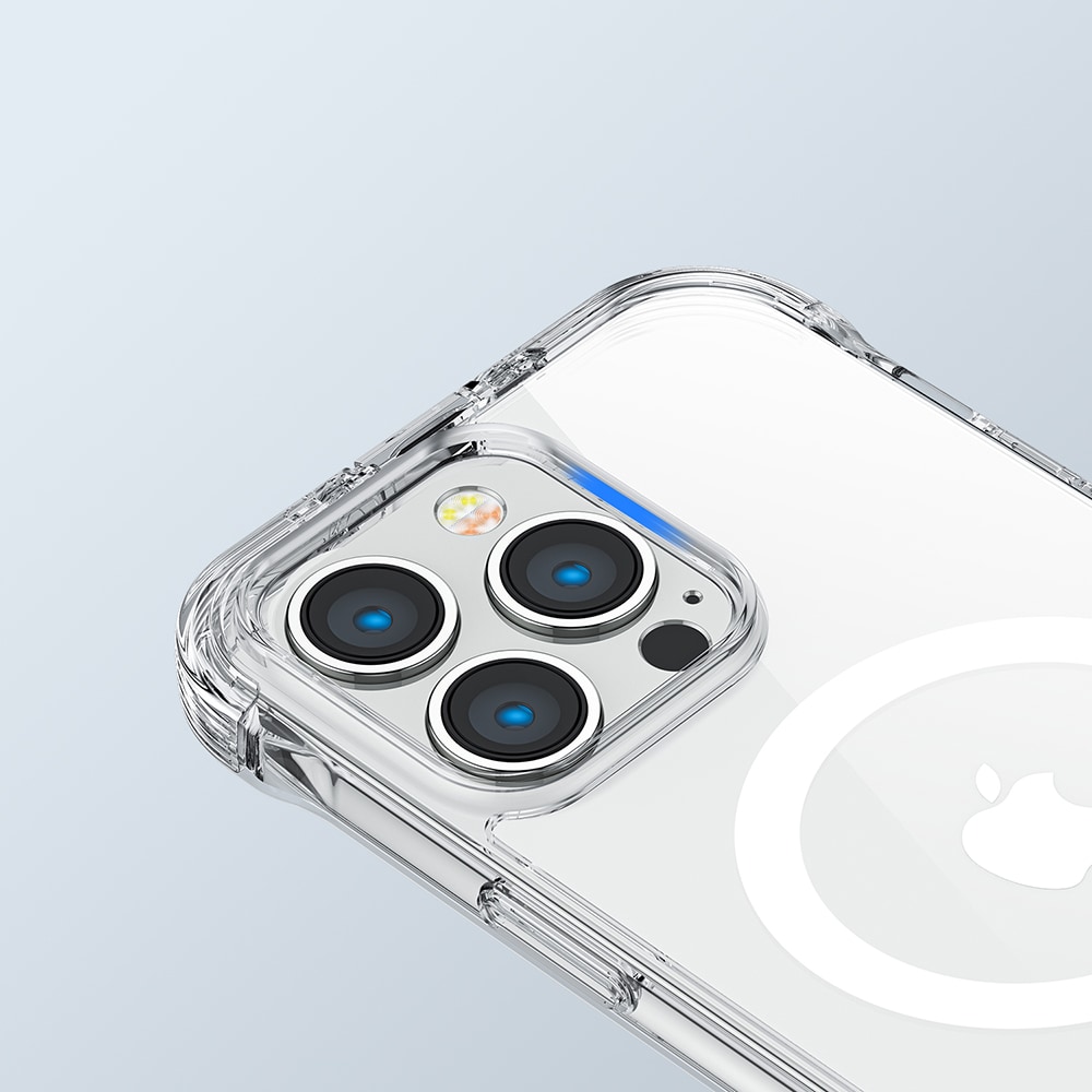 Joyroom Magneettinen Defender iPhone 14 Plus panssaroitu kotelo koukuilla, Clear (MagSafe)