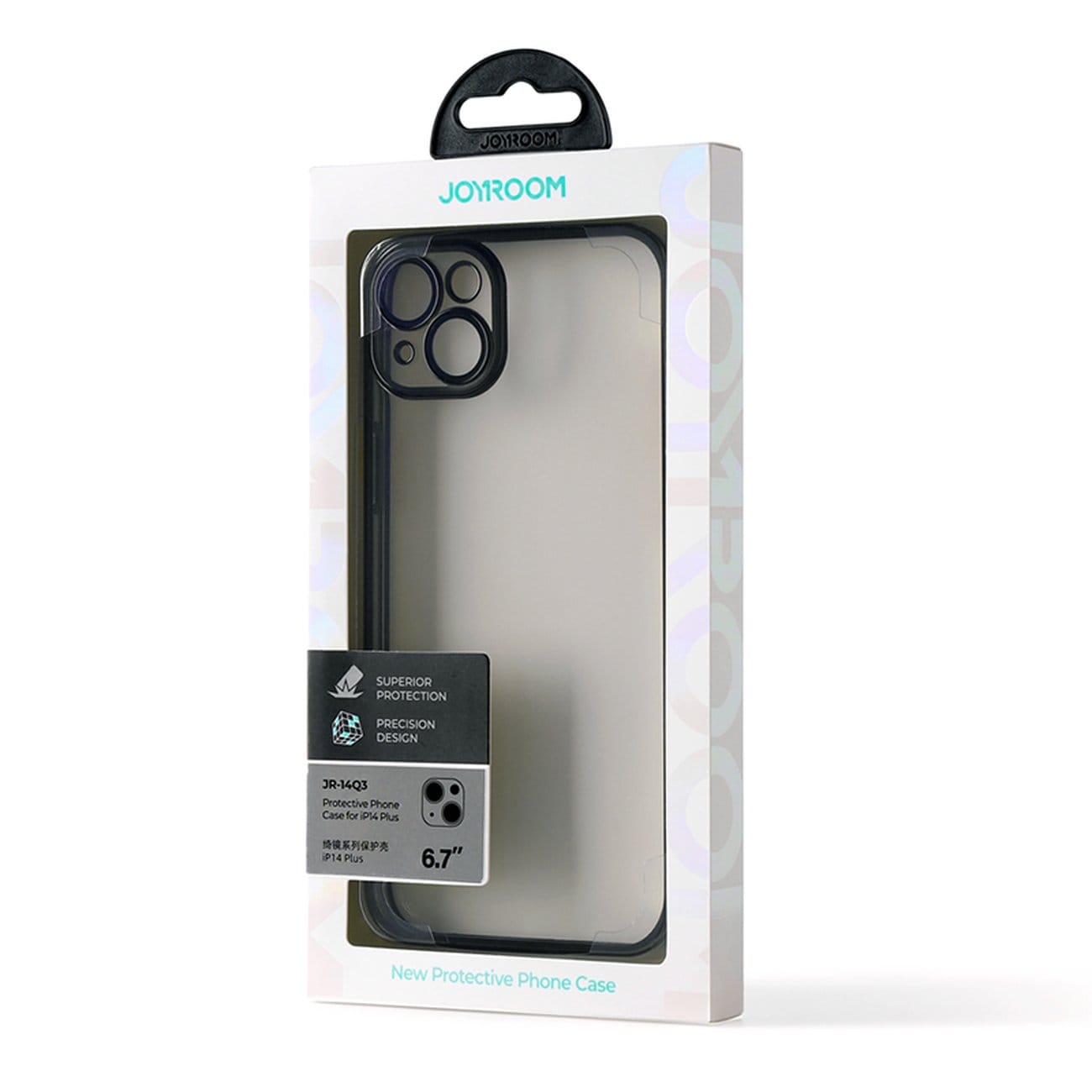 Joyroom 14Q Case kotelo iPhone 14 Plus kotelon suojus metallisella kehyksellä musta (JR-14Q3-musta)