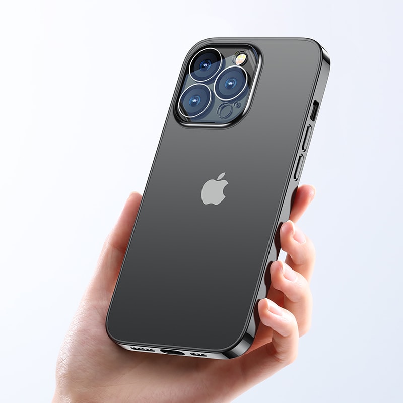 Joyroom 14Q Case kotelo iPhone 14 Plus kotelon suojus metallisella kehyksellä musta (JR-14Q3-musta)