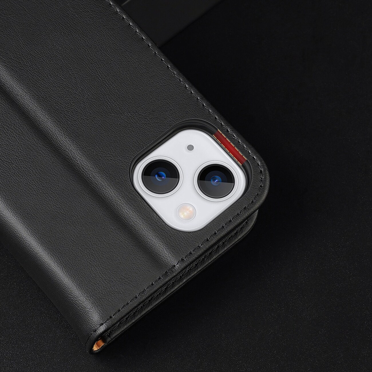 Dux Ducis Hivo Nahka Flip Cover Aitoa nahkaa Lompakko iPhone 14 Plus Musta
