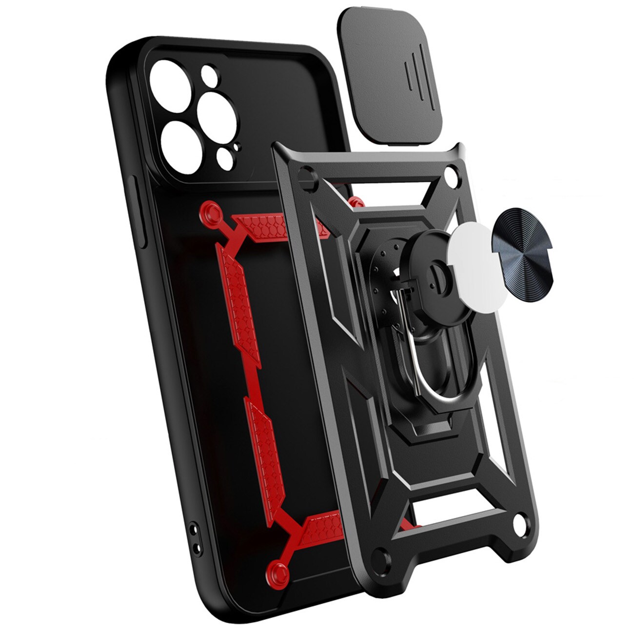 Hybrid Armor Camshield iPhone 14 Plus panssaroitu kamera kansi vaaleanpunainen