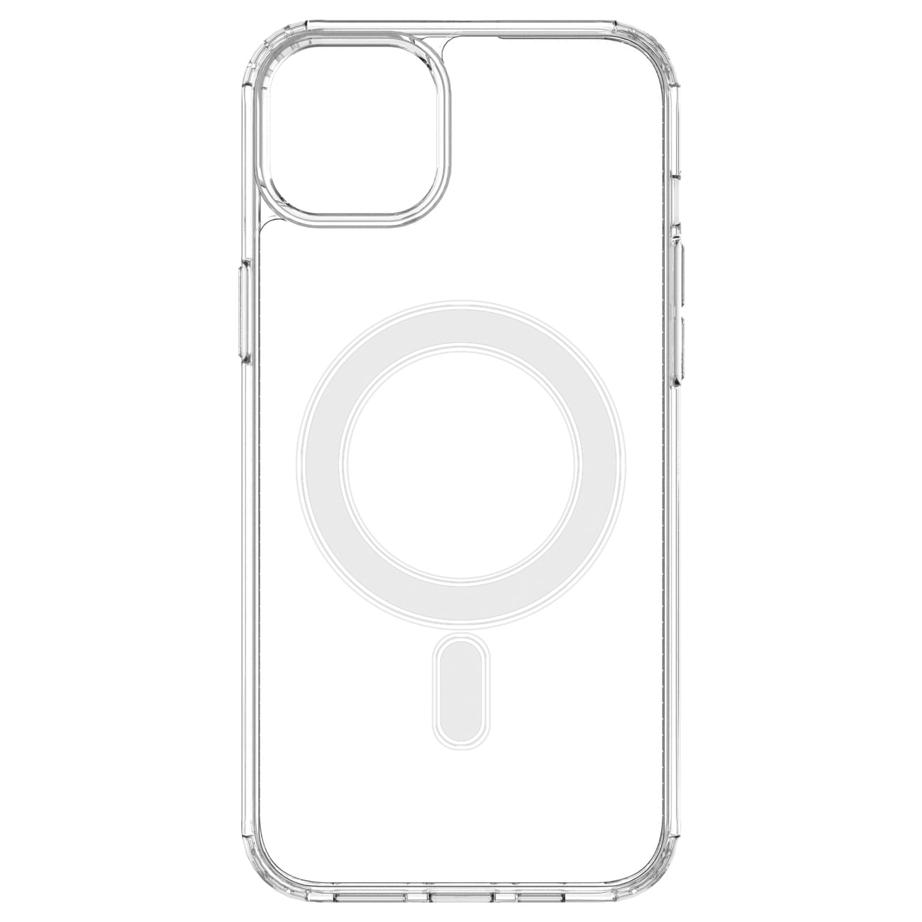 Kirkas magneettikotelo MagSafe varten iPhone 14 Plus hopeisella renkaalla - läpinäkyvä - läpinäkyvä