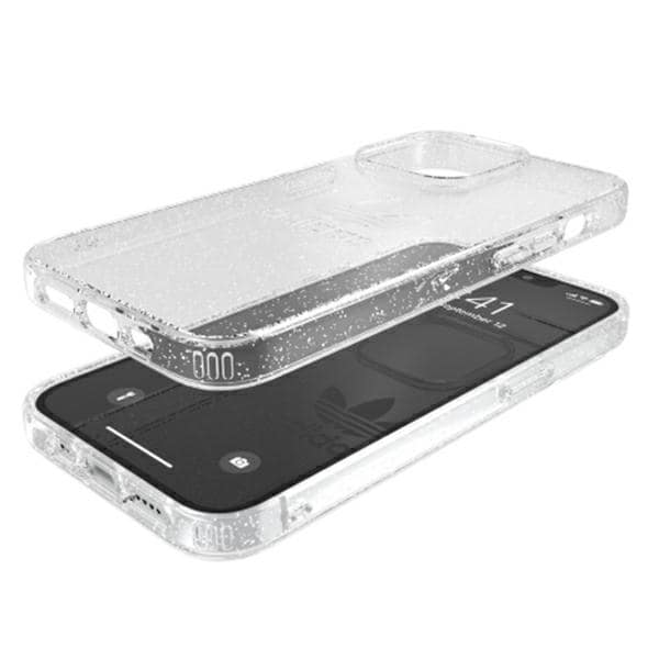 Adidas TAI suojaava kirkas tapaus Glitter iPhone 13 Pro / iPhone 13 - läpinäkyvä hopea