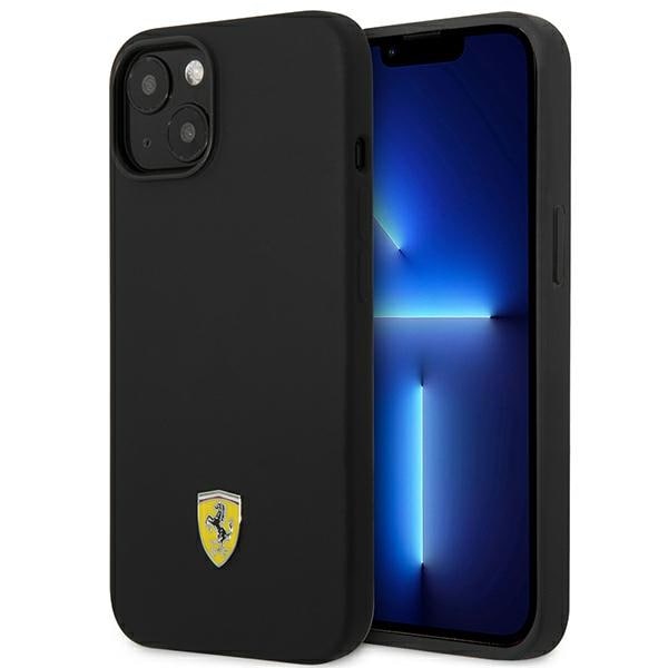 Ferrari FEHCP14SSIBBK iPhone 14 6,1" musta/musta kovakotelo Silikoni Metallinen logo