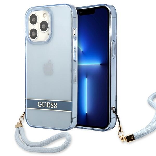 Guess GUHCP13LHTSGSB iPhone 13 Pro / 13 6,1" sininen / sininen kovakotelo Läpikuultava Stap