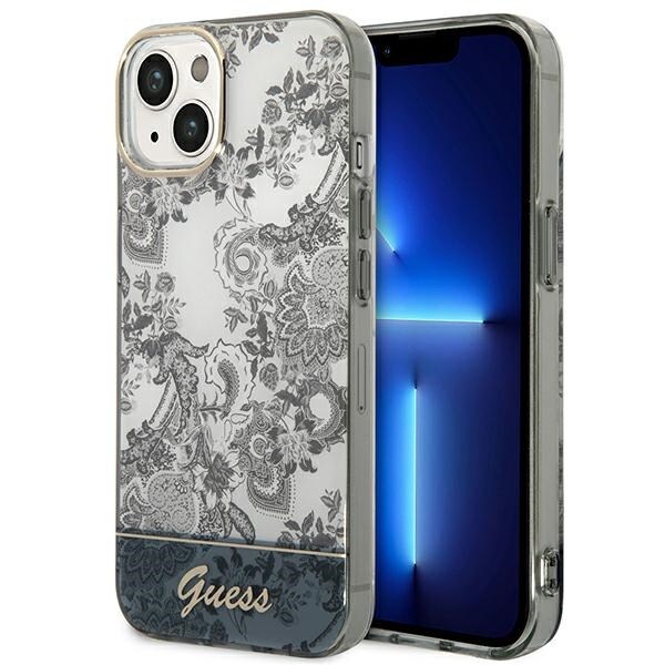 Guess GUHCP14MHGPLHG iPhone 14 Plus 6.7" harmaa kova kotelo Porcelain Collection