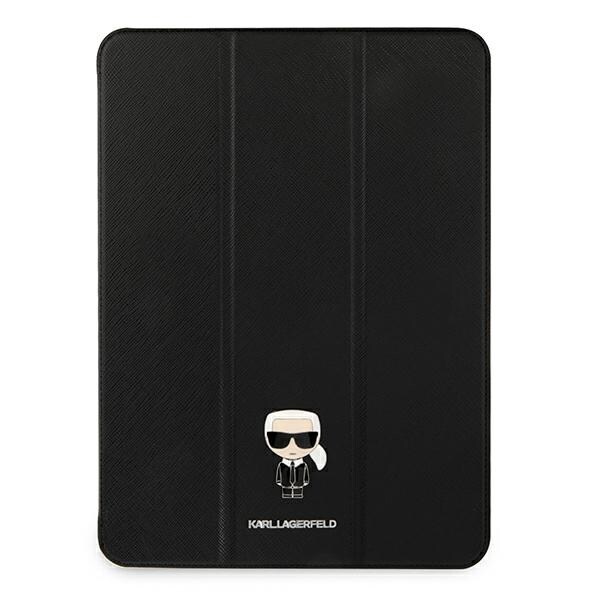 Karl Lagerfeld Saffiano Ikonic Karl kotelo iPad 12.9" Pro 2021 - musta - musta