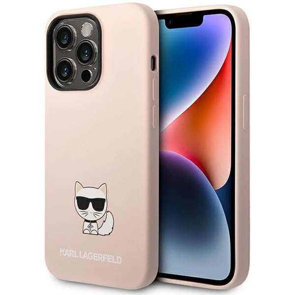 Karl Lagerfeld KLHCP14LSLCTPI iPhone 14 Pro 6.1 "kovakotelo vaaleanpunainen Silikoni Choupette