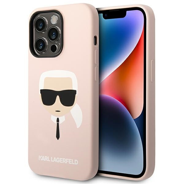 Karl Lagerfeld KLHCP14LSLKHLP iPhone 14 Pro 6.1" Hardcase Pink/Silicone Karl's Head