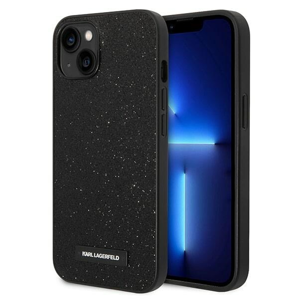 Karl Lagerfeld KLHCP14MG2ELK iPhone 14 Plus 6.7 "kovakotelo musta / musta Glitter Plaque logo