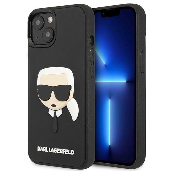 Karl Lagerfeld KLHCP14MKH3DBK iPhone 14 Plus 6.7 "musta / musta kovakotelo 3D kumi Karlin pää