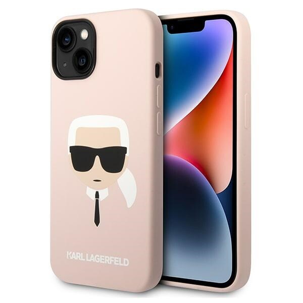 Karl Lagerfeld KLHCP14MSLKHLP iPhone 14 Plus 6.7" Hardcase Pink Silikoni Karl's Head