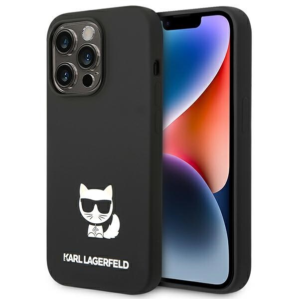 Karl Lagerfeld KLHCP14XSLCTBK iPhone 14 Pro Max 6.7" musta kovakotelo Choupette Silikoni