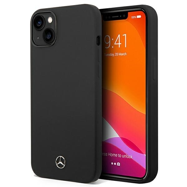 Mercedes Silicone Line -kotelo iPhone 14 Plus - musta