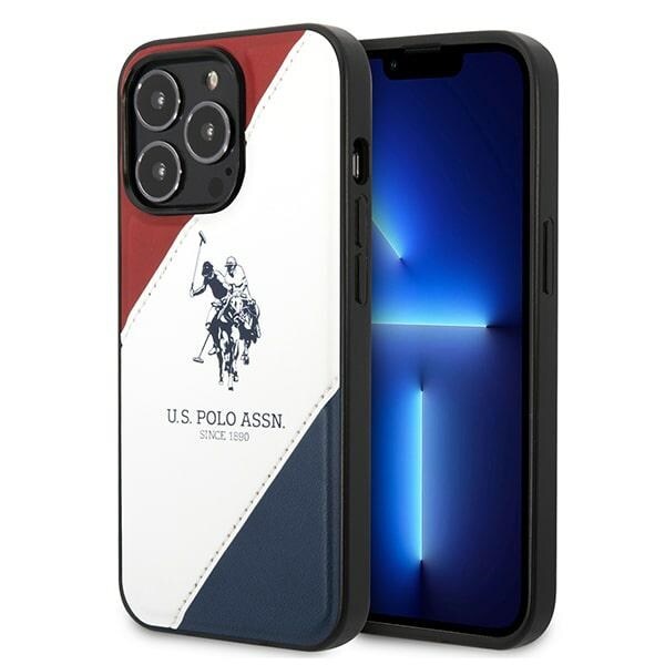 US Polo USHCP14LPSO3 iPhone 14 Pro 6.1" valkoinen/valkoinen Tricolor kohokuvioitu