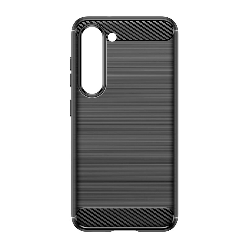 Carbon Case kotelo Samsung Galaxy S23+ joustava silikoni hiili suojus musta