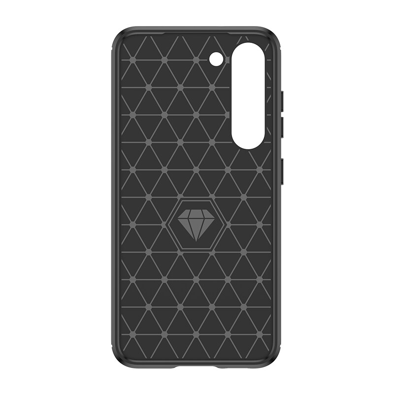 Carbon Case kotelo Samsung Galaxy S23+ joustava silikoni hiili suojus musta