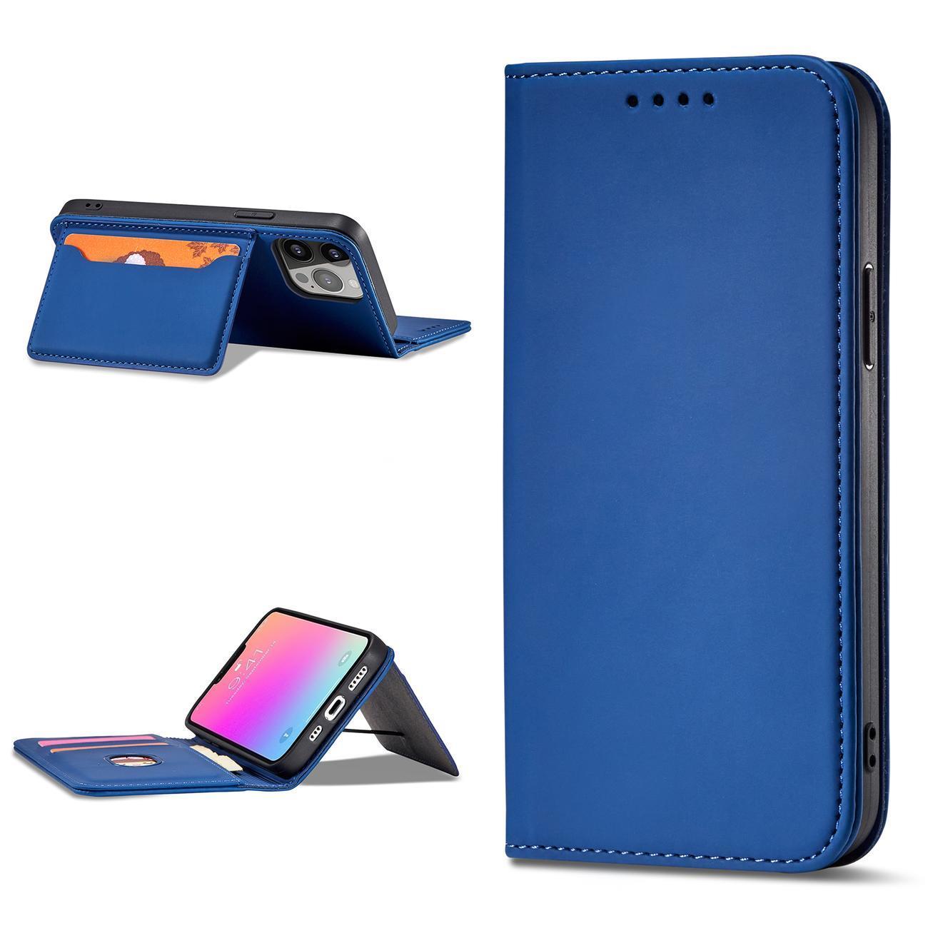 Magnet Korttikotelo Samsung Galaxy S23 Ultra flip kansi lompakko jalusta sininen