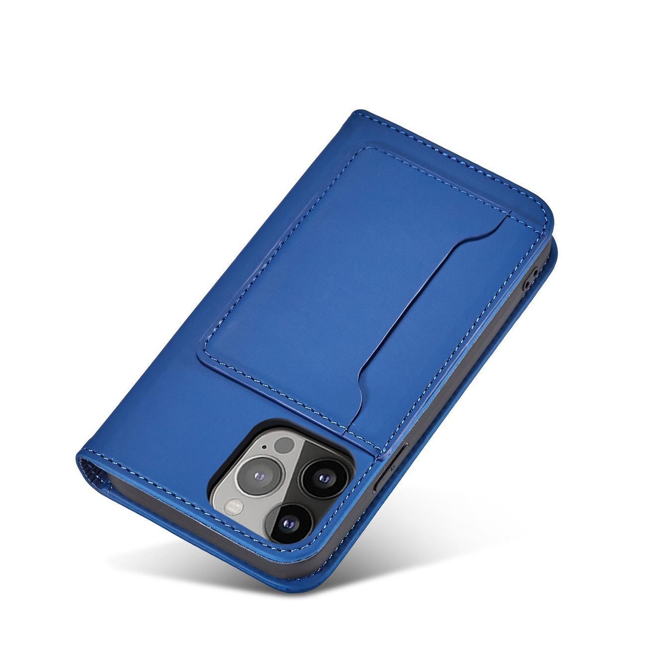 Magnet Korttikotelo Samsung Galaxy S23 Ultra flip kansi lompakko jalusta sininen
