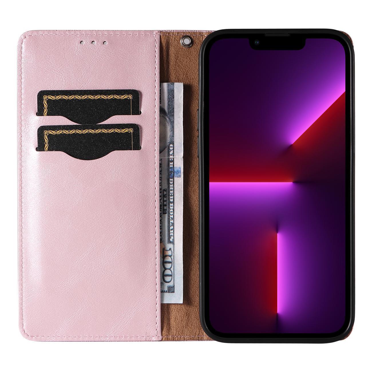 Magnet Hihna Kotelo Samsung Galaxy S23+ Flip Lompakko Mini Lanyard Stand Pinkki