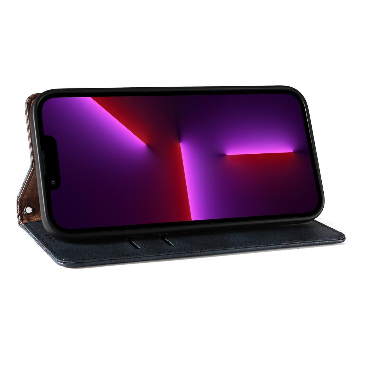 Magnet Hihna Kotelo Kotelo Samsung Galaxy S23 Ultra Flip Lompakko Mini Lanyard Stand Sininen
