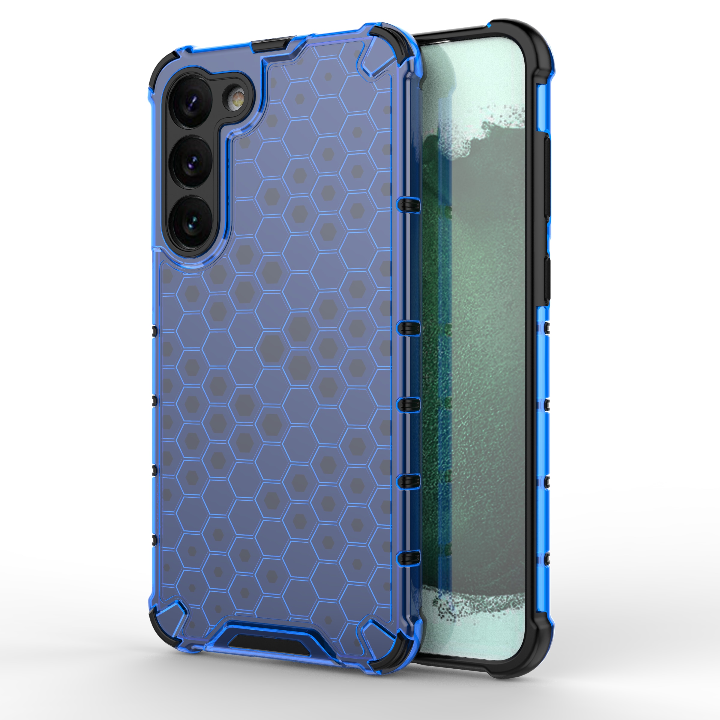 Honeycomb tapauksessa Samsung Galaxy S23+ panssaroitu hybridi kansi sininen