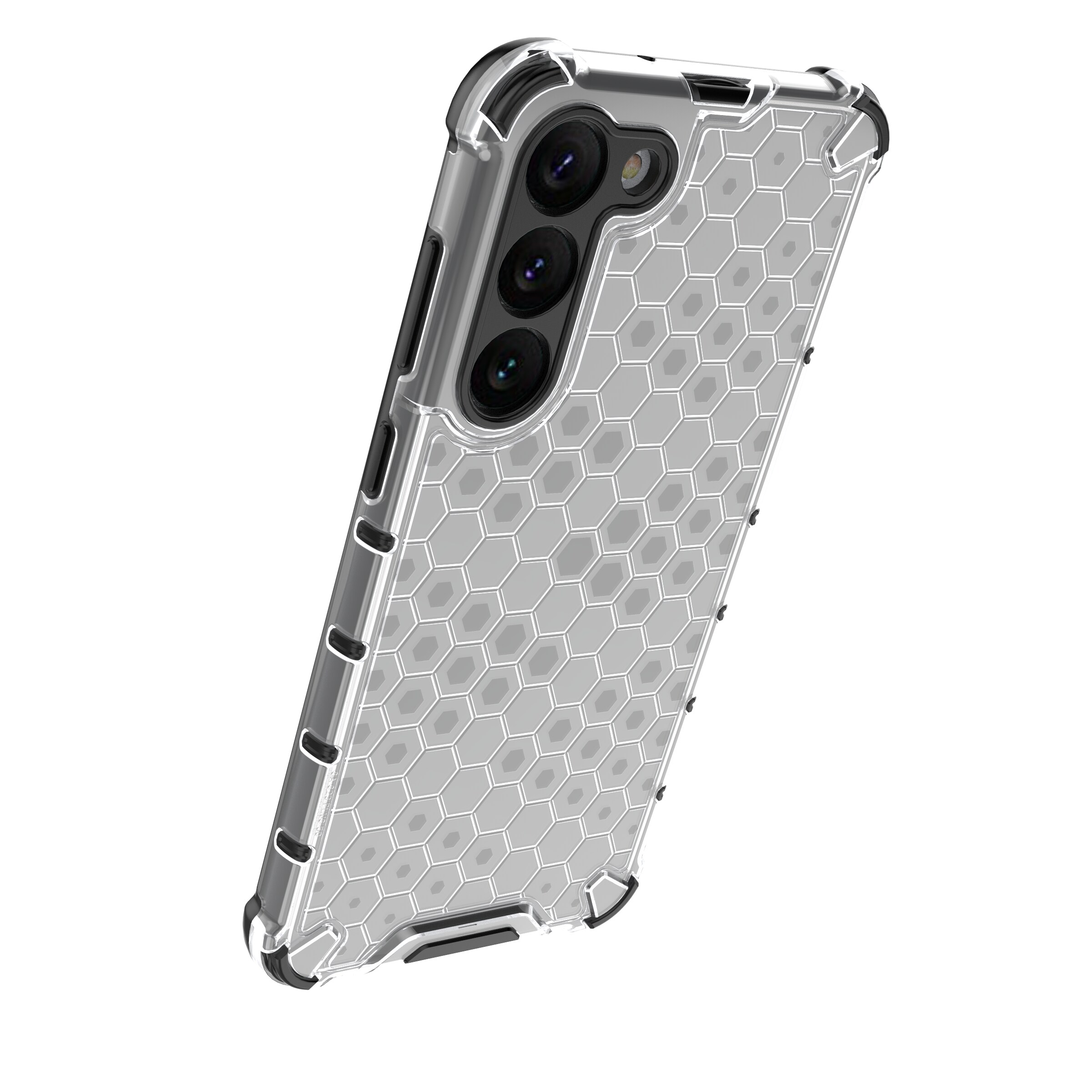 Honeycomb tapauksessa Samsung Galaxy S23+ panssaroitu hybridi kansi läpinäkyvästi