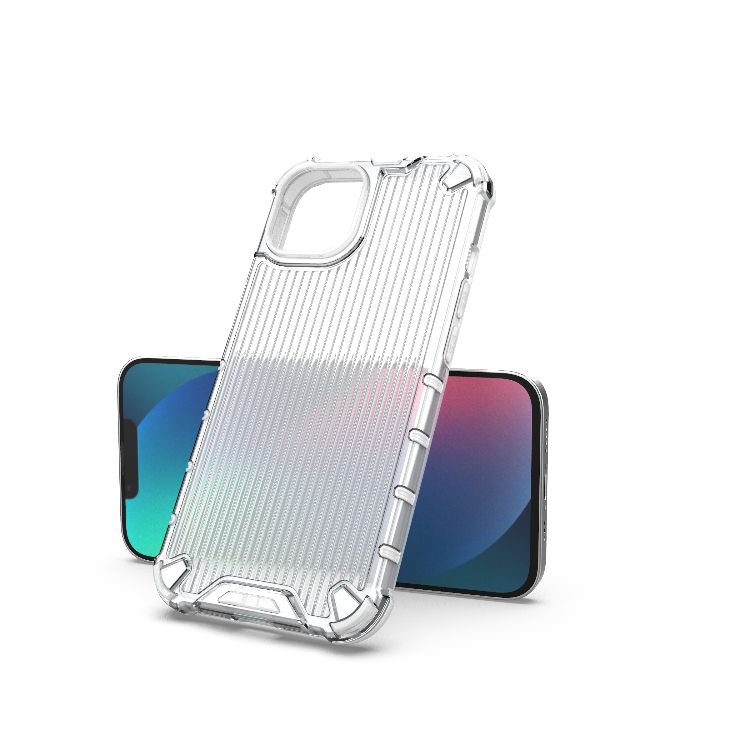 Ombre Protect Case varten iPhone 13 vaaleanpunainen ja sininen panssaroitu tapauksessa