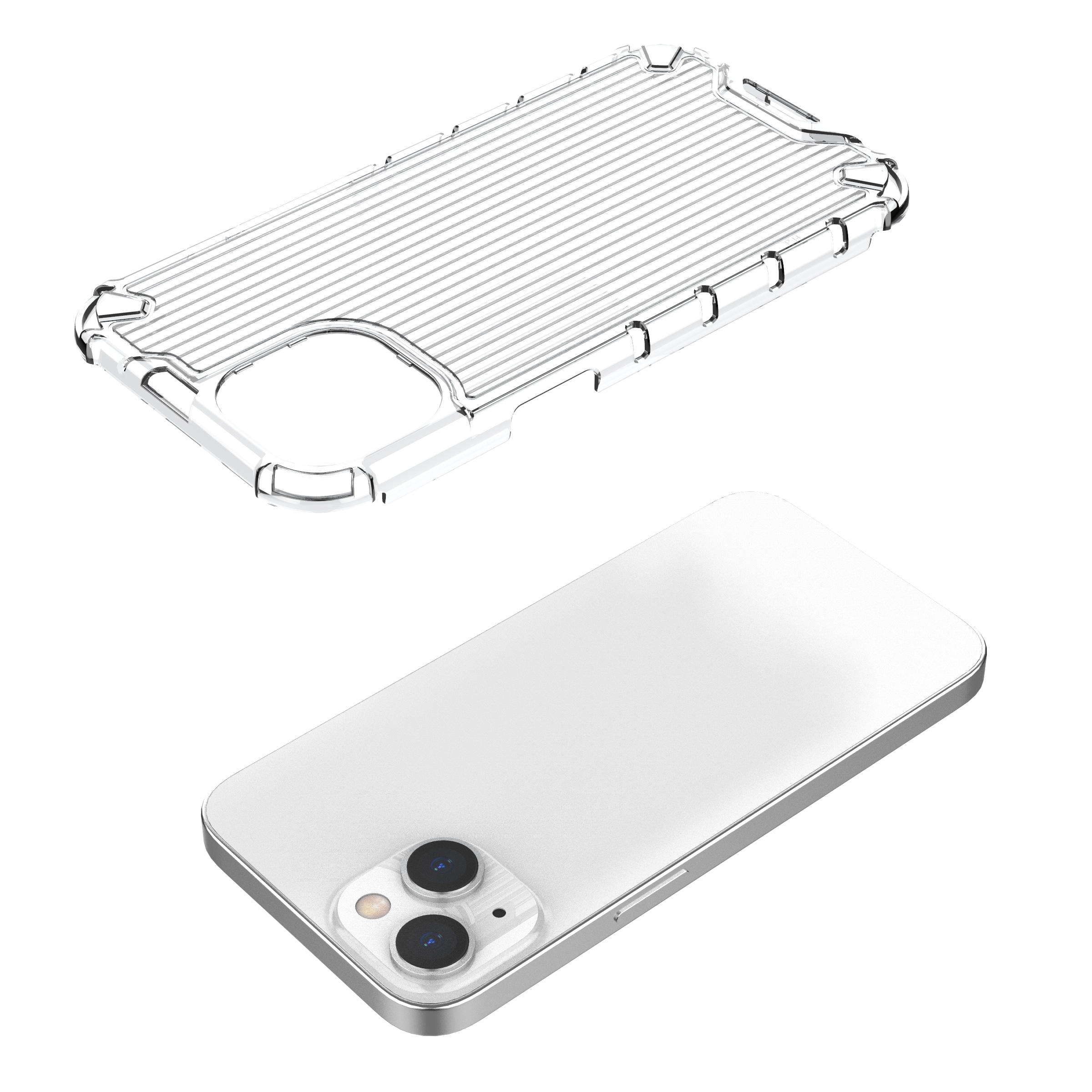 Ombre Protect Case varten iPhone 13 vaaleanpunainen ja sininen panssaroitu tapauksessa
