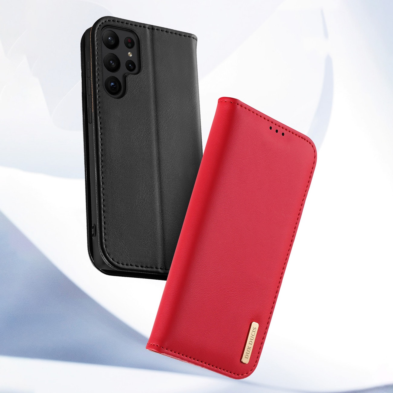 Dux Ducis Hivo tapauksessa Samsung Galaxy S23+ flip tapauksessa lompakko jalusta RFID esto musta