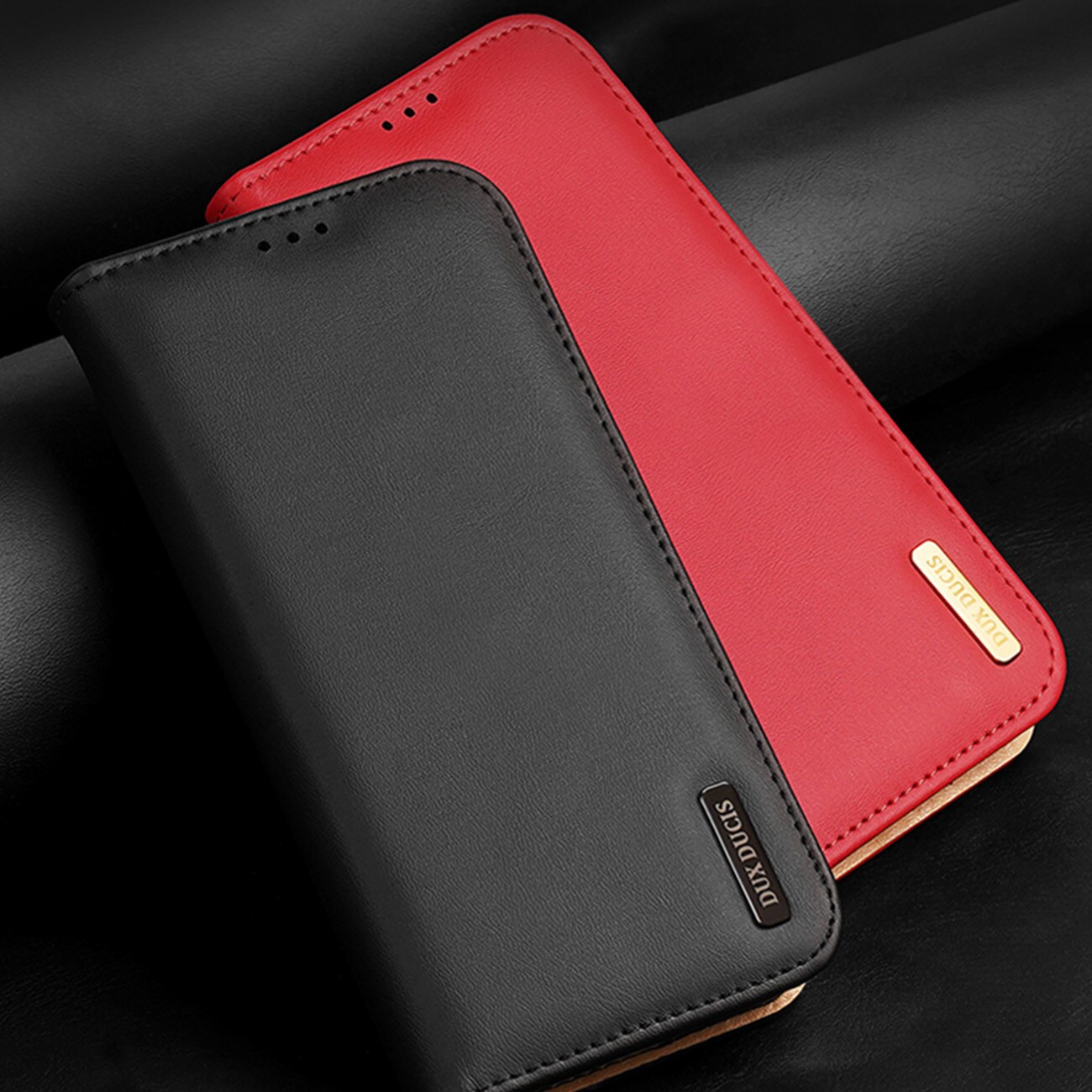 Dux Ducis Hivo tapauksessa Samsung Galaxy S23+ flip kansi lompakko jalusta RFID esto ruskea