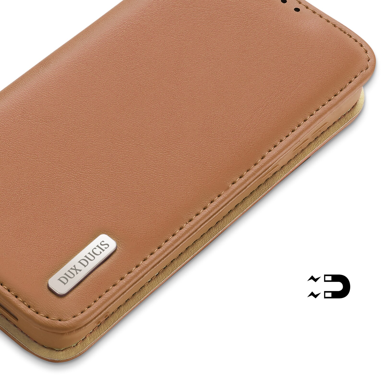 Dux Ducis Hivo tapauksessa Samsung Galaxy S23+ flip kansi lompakko jalusta RFID esto ruskea