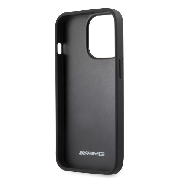 AMG AMHCP13LOSDBK iPhone 13 Pro / 13 6.1" musta/musta kovakotelo Nahka kaarevat linjat