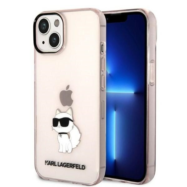 Karl Lagerfeld KLHCP14MHNCHTCP iPhone 14 Plus 6.7" vaaleanpunainen kovakotelo Ikonik Choupette
