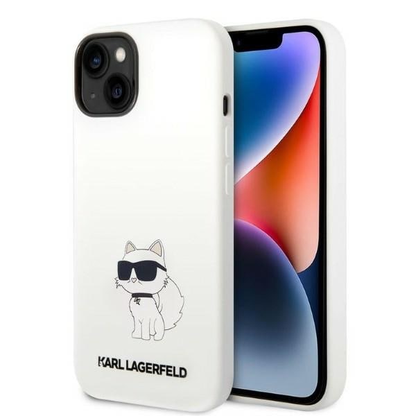 Karl Lagerfeld Silikoni Choupette tapauksessa iPhone 14 Plus - valkoinen